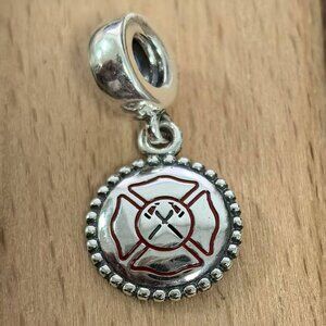 Pandora Firefighter Dangle Charm, Mixed Enamel, S925 Silver Bracelets